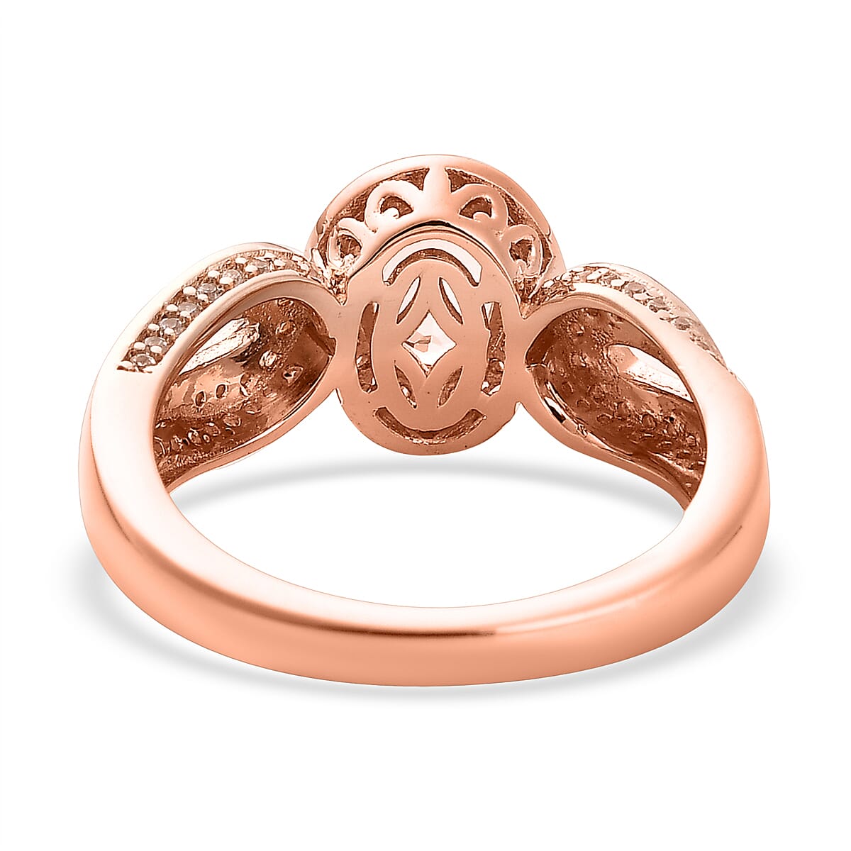 Premium Marropino Morganite and Coffee and White Zircon Ring in Vermeil Rose Gold Over Sterling Silver (Size 7.0) 1.65 ctw image number 4