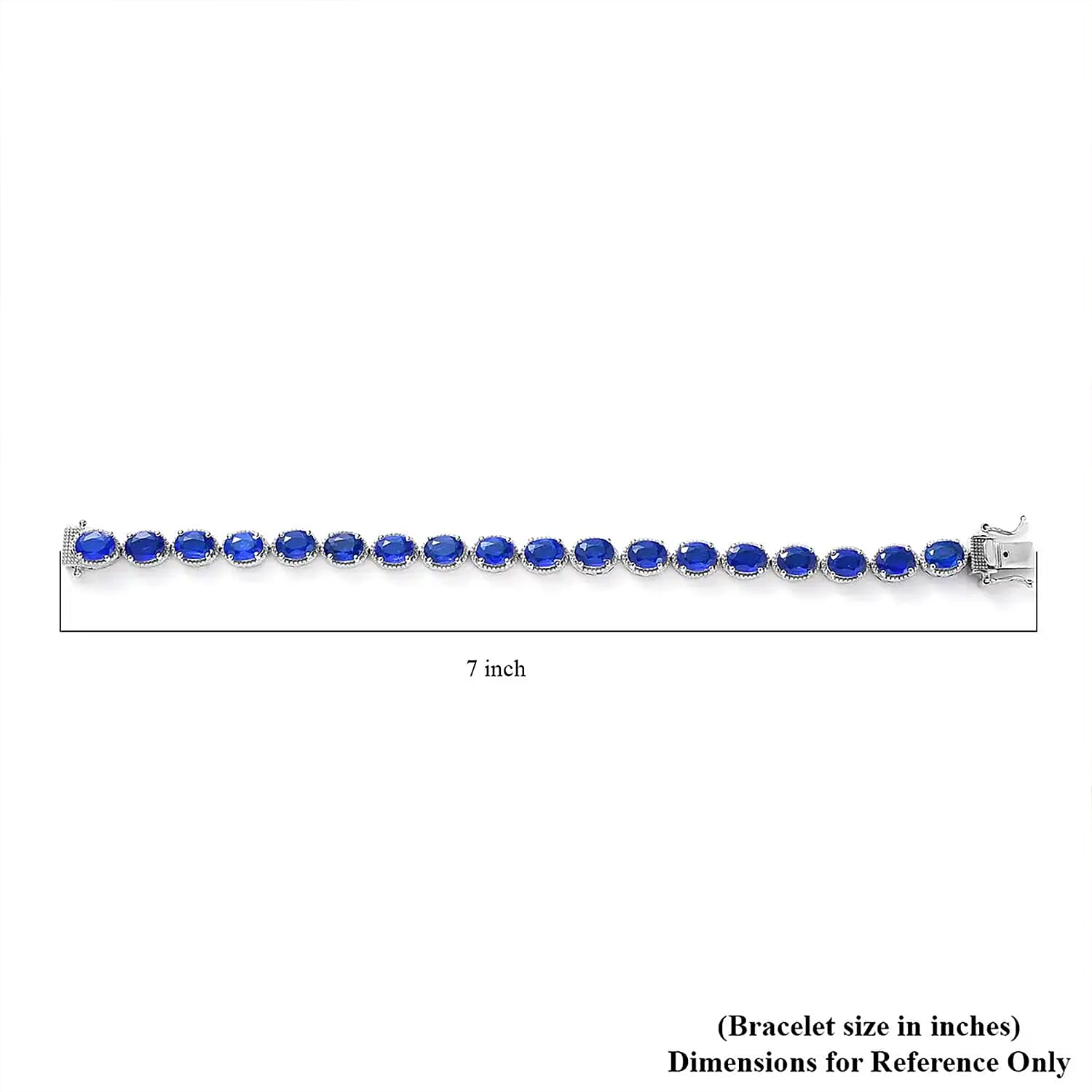 Tanzanian Blue Spinel (DF) Tennis Bracelet in Platinum Over Sterling Silver (6.50 In) 15.40 ctw