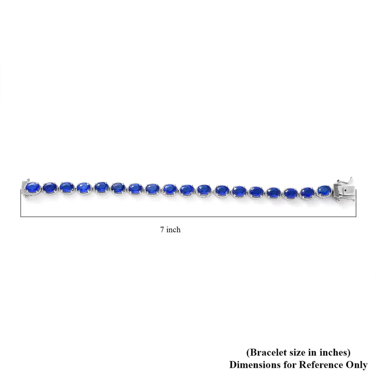 Tanzanian Blue Spinel (DF) Tennis Bracelet in Platinum Over Sterling Silver (8.00 In) 18.75 ctw image number 6