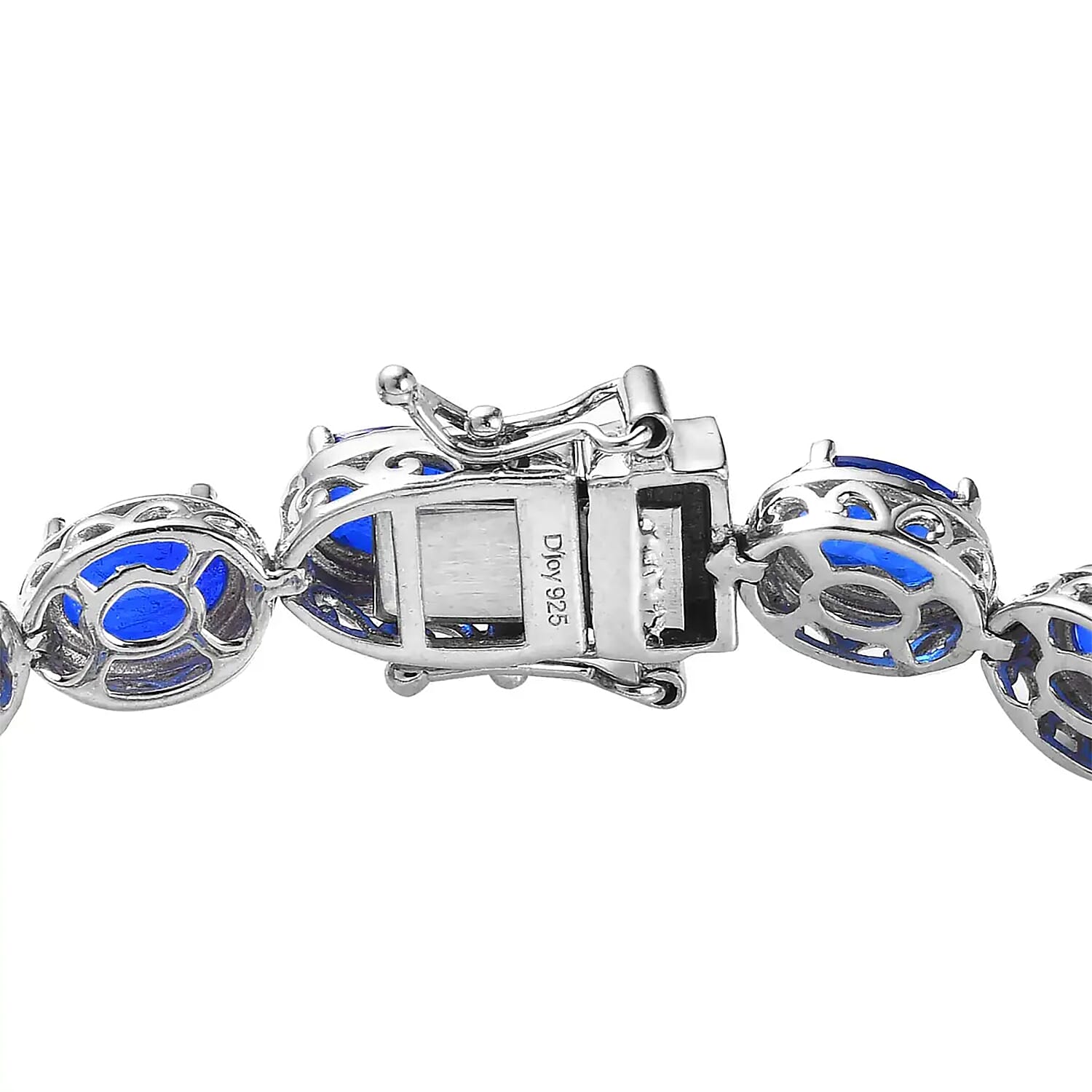 Tanzanian Blue Spinel (DF) Tennis Bracelet in Platinum Over Sterling Silver (6.50 In) 15.40 ctw
