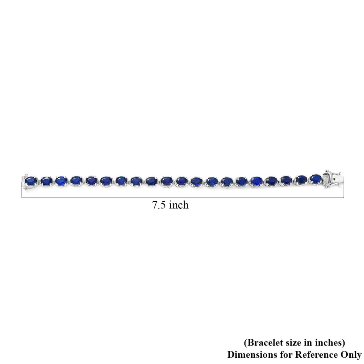 Tanzanian Blue Spinel (DF) 17.10 ctw Tennis Bracelet in Platinum Over Sterling Silver (7.25 In) image number 6