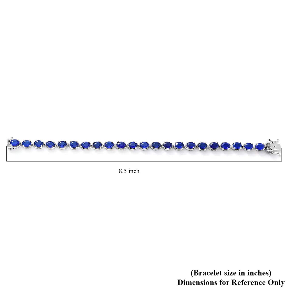 Tanzanian Blue Spinel (DF) 18.75 ctw Tennis Bracelet in Platinum Over Sterling Silver (8.00 In) image number 6