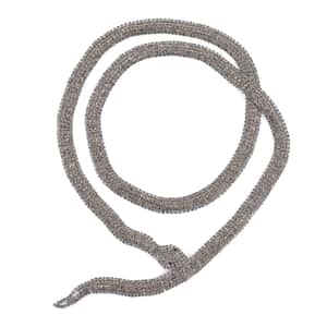 Black and Grey Austrian Crystal Snake Necklace in in Silvertone 34.50 Inches