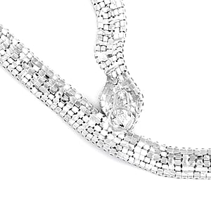 Black and Grey Austrian Crystal Snake Necklace in in Silvertone 34.50 Inches