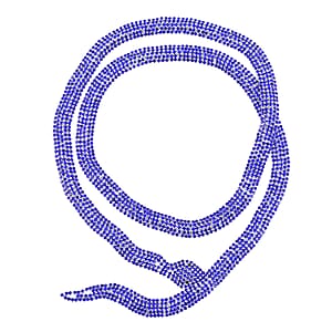 Black and Blue Austrian Crystal Snake Necklace in in Silvertone 34.50 Inches