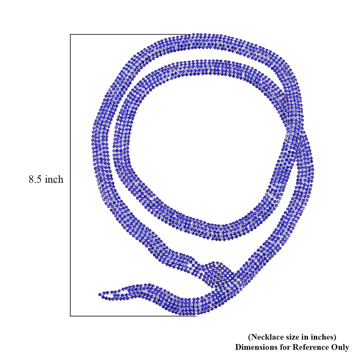 Black and Blue Austrian Crystal Snake Necklace in in Silvertone 34.50 Inches image number 4