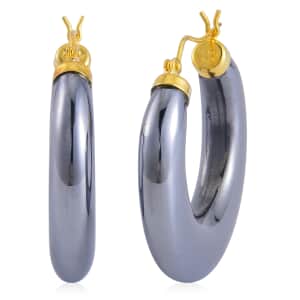 Doorbuster Terahertz Hoop Earrings in Vermeil Yellow Gold Over Sterling Silver 63.75 ctw