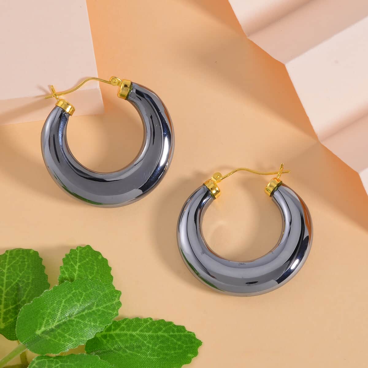 Terahertz Hoop Earrings in Vermeil YG Over Sterling Silver 63.75 ctw image number 1