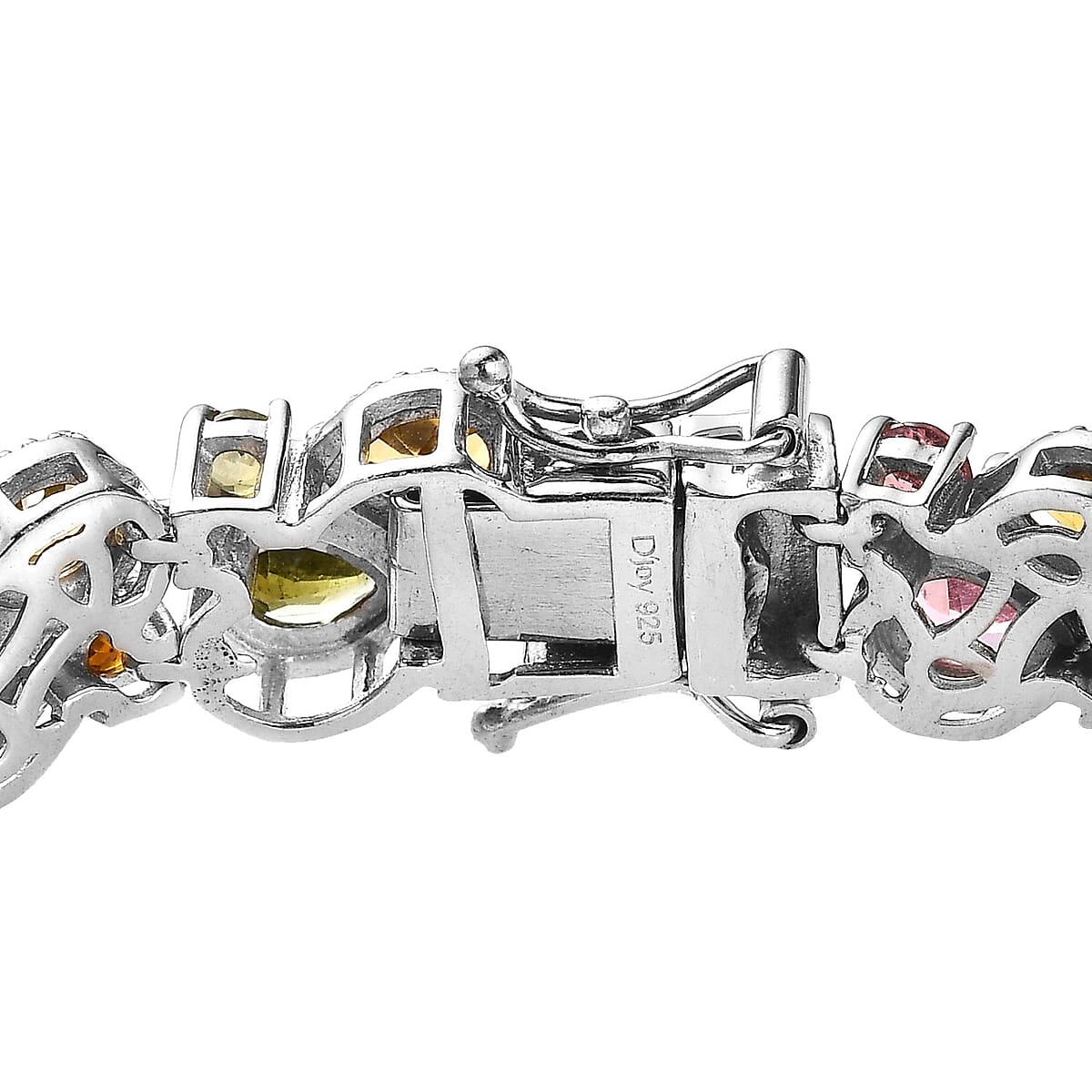 Multi-Tourmaline 2 Row Bracelet in Platinum Over Sterling Silver (6.50 In) 13.10 ctw image number 3