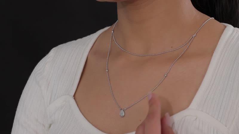 Diamond Fancy Necklace 18 Inches in Rhodium Over Sterling Silver 0.15 ctw
