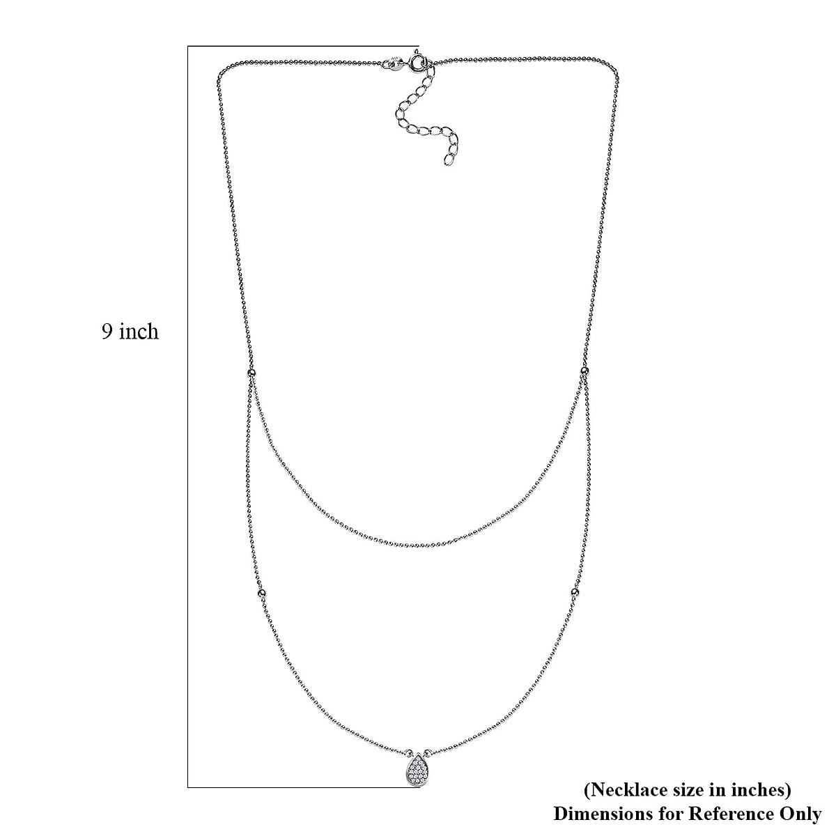 Diamond Fancy Necklace 18 Inches in Rhodium Over Sterling Silver 0.15 ctw image number 5