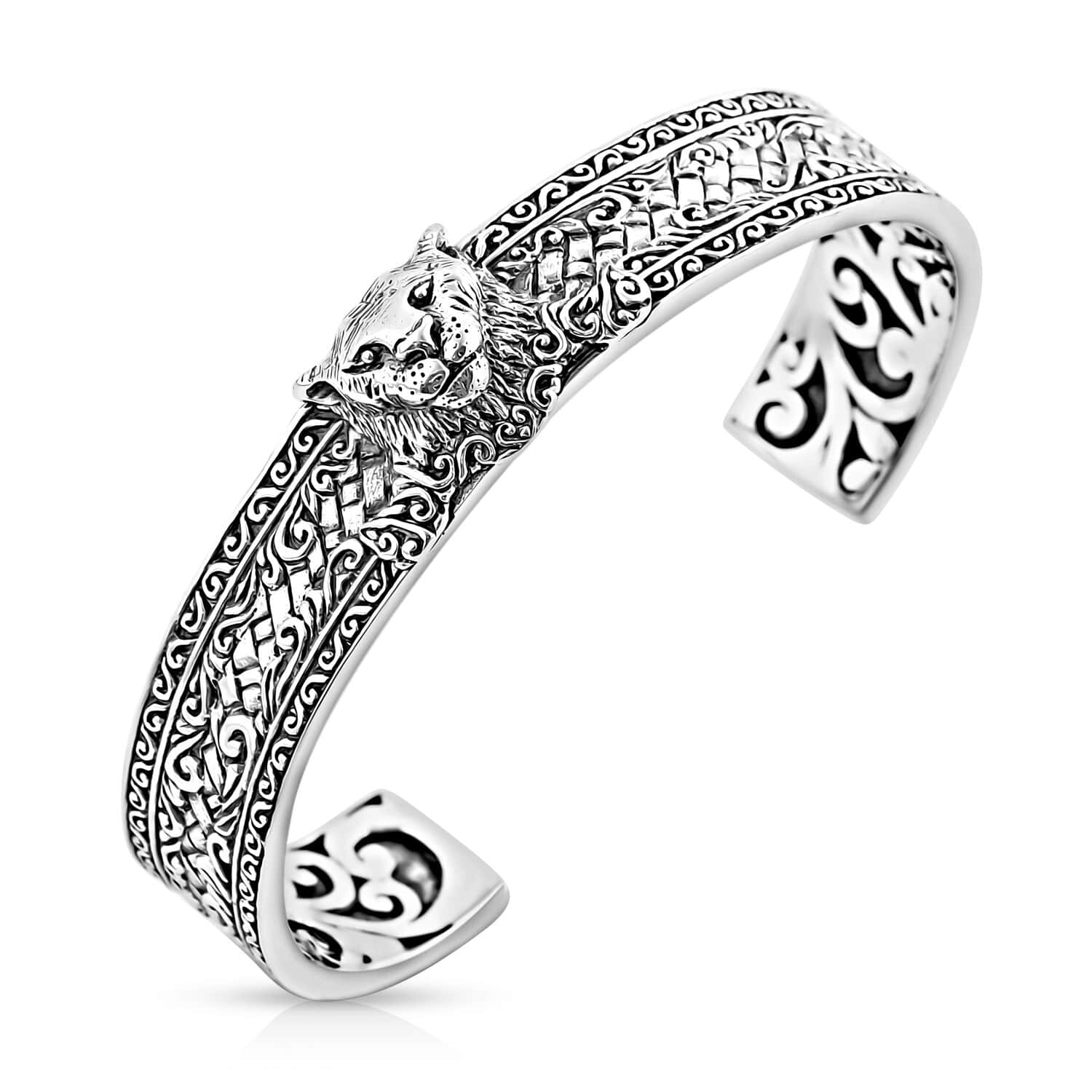 BALI LEGACY STERLING SILVER HAMSA CUFF BANGLE 7.50 popular in 35grams