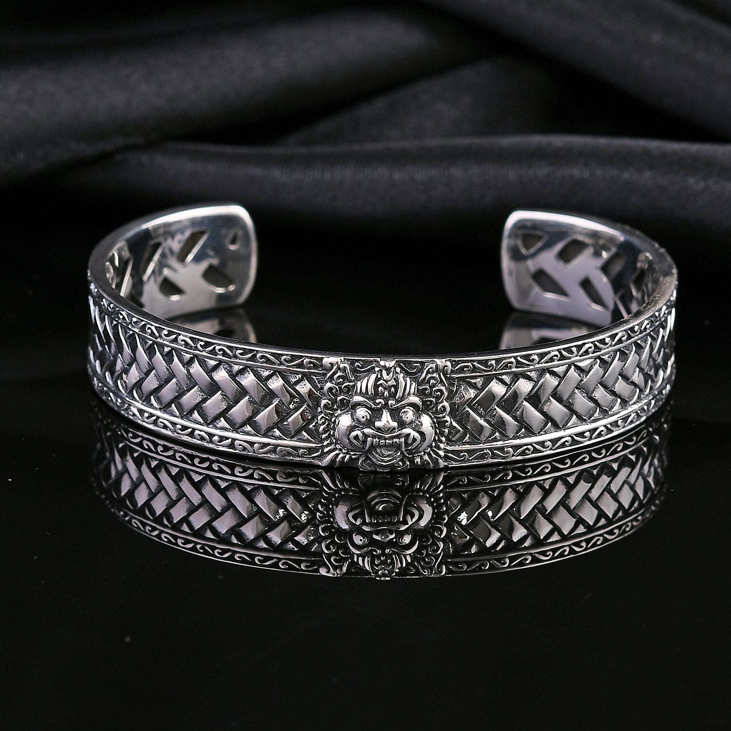Bali Legacy Sterling Silver Barong Cuff Bracelet (7.25 In) 38.75 Grams