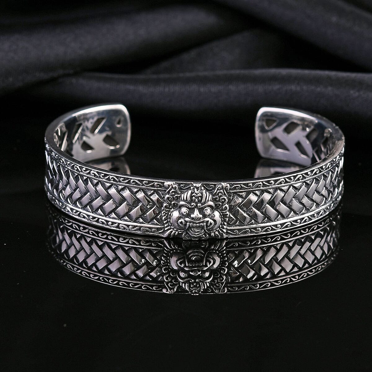Bali Legacy Sterling Silver Barong Cuff Bracelet (7.25 In) 38.75 Grams image number 1