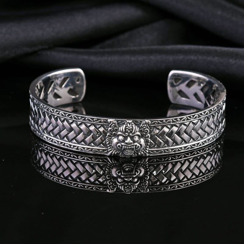 Bali Legacy Sterling Silver Barong Cuff Bracelet (7.25 In) 38.75 Grams