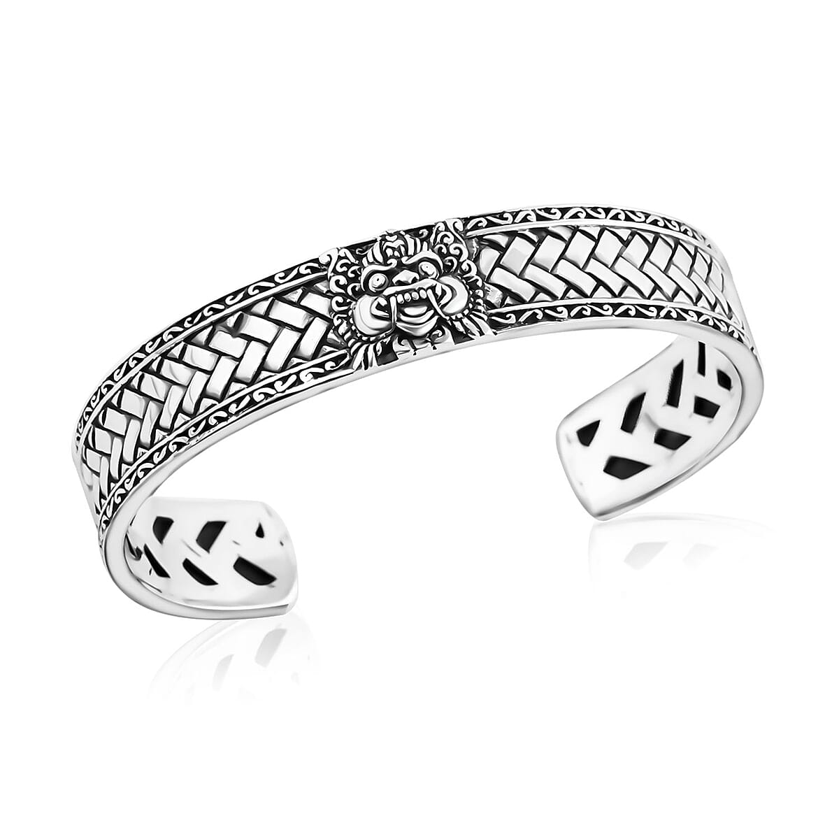 Bali Legacy Sterling Silver Barong Cuff Bracelet (7.25 In) 38.75 Grams image number 3