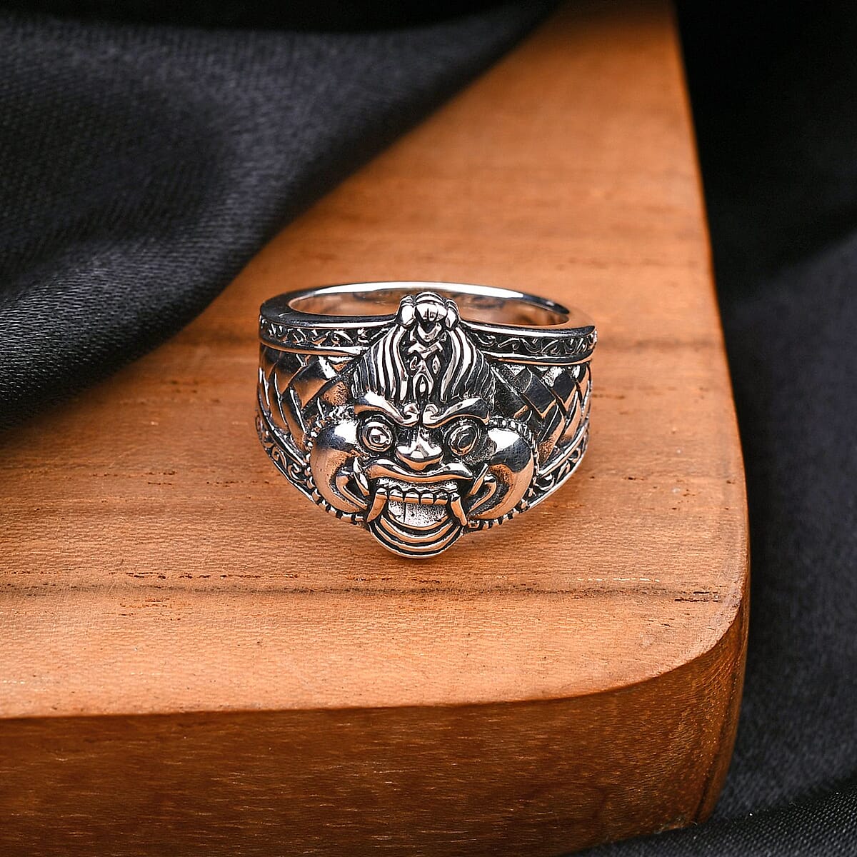 Bali Legacy Sterling Silver Barong Ring (Size 10.0) 10.80 Grams image number 1