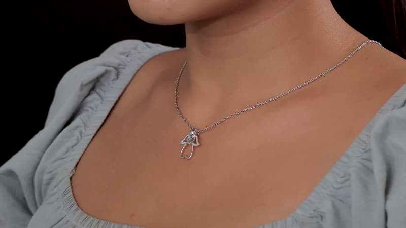 Diamond Pendant in Rhodium Over Sterling Silver 0.10 ctw