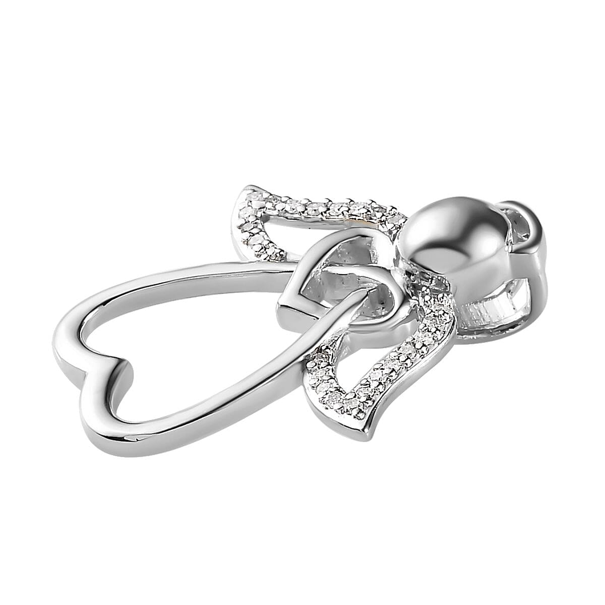 Diamond Pendant in Rhodium Over Sterling Silver 0.10 ctw image number 3