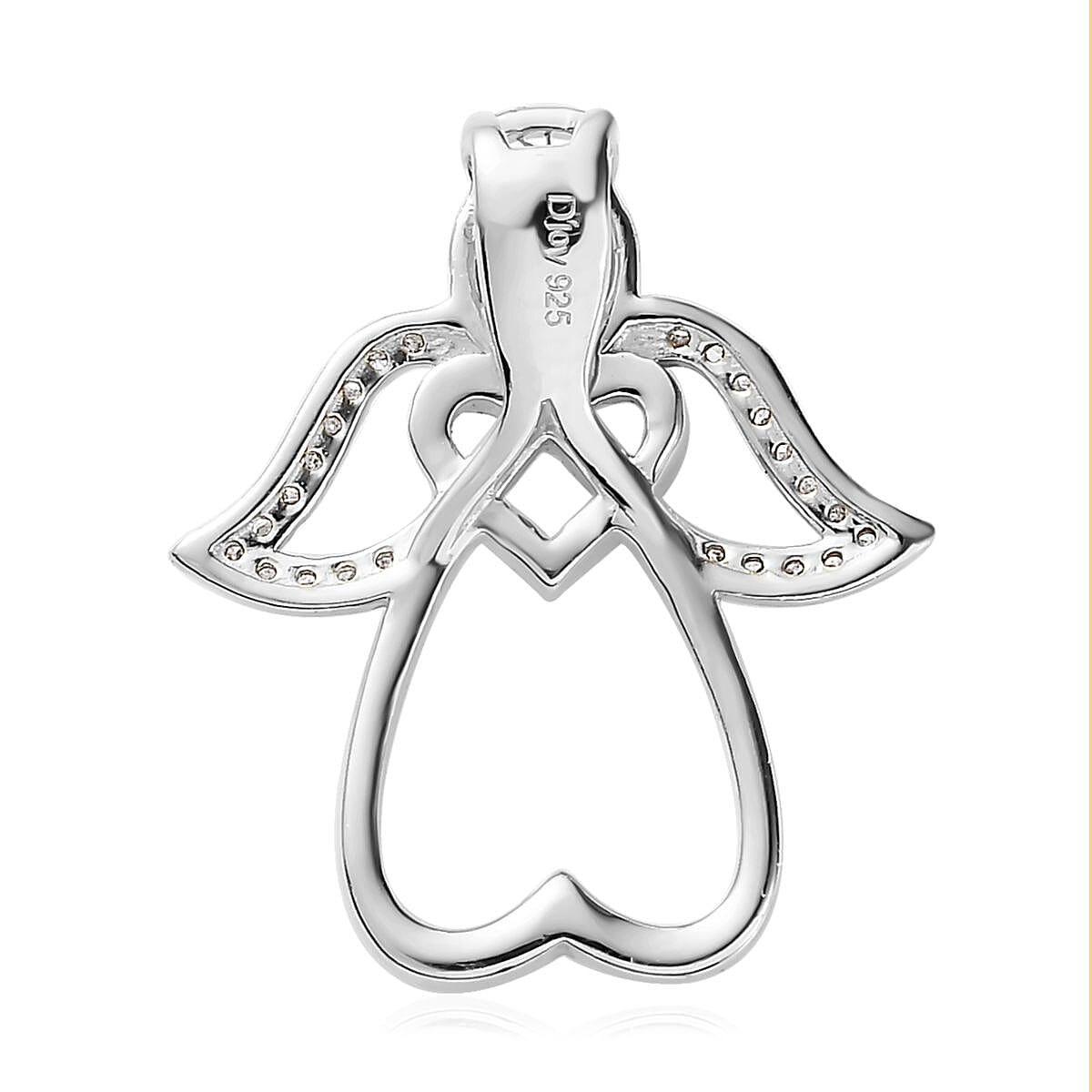 Diamond Pendant in Rhodium Over Sterling Silver 0.10 ctw image number 4