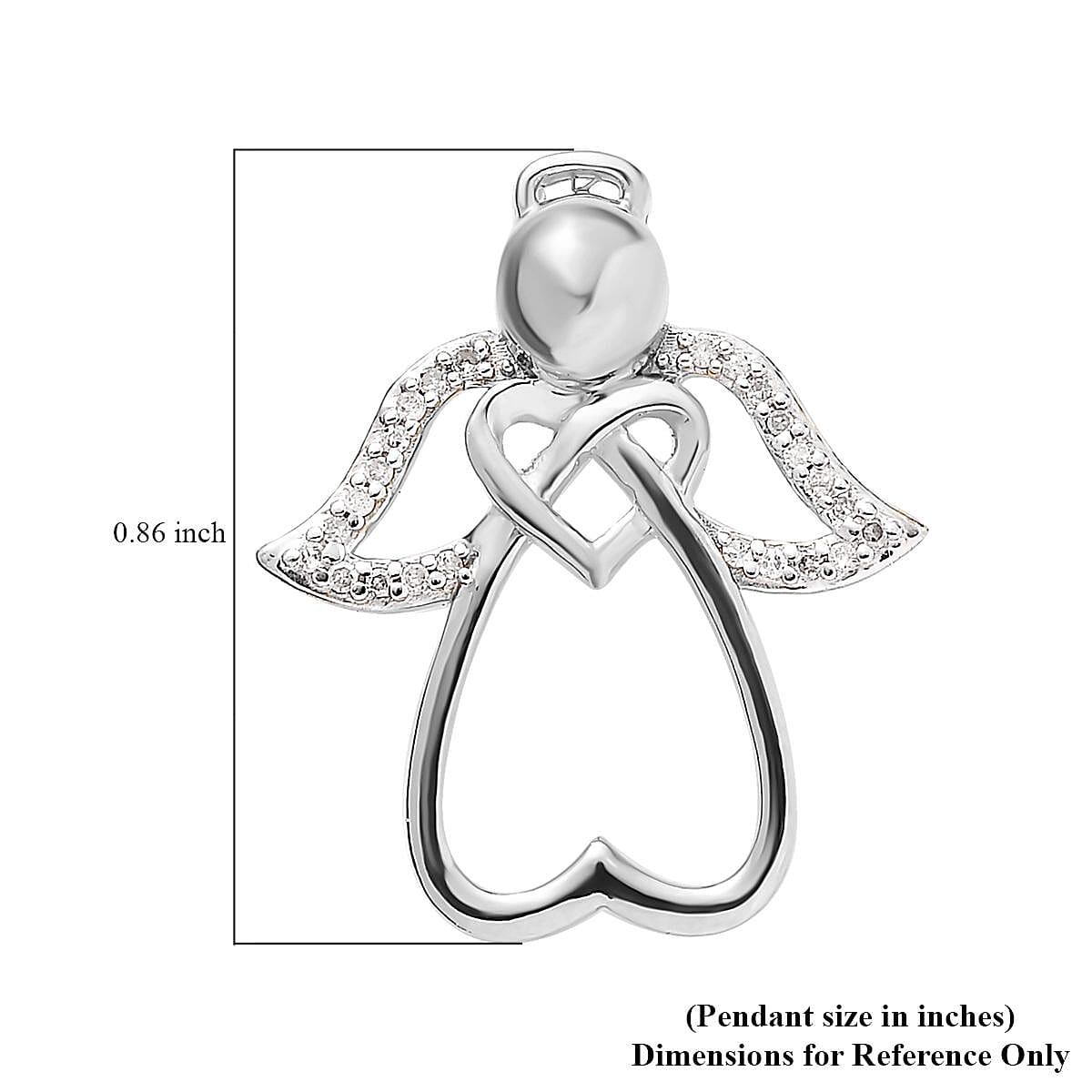 Diamond Pendant in Rhodium Over Sterling Silver 0.10 ctw image number 5