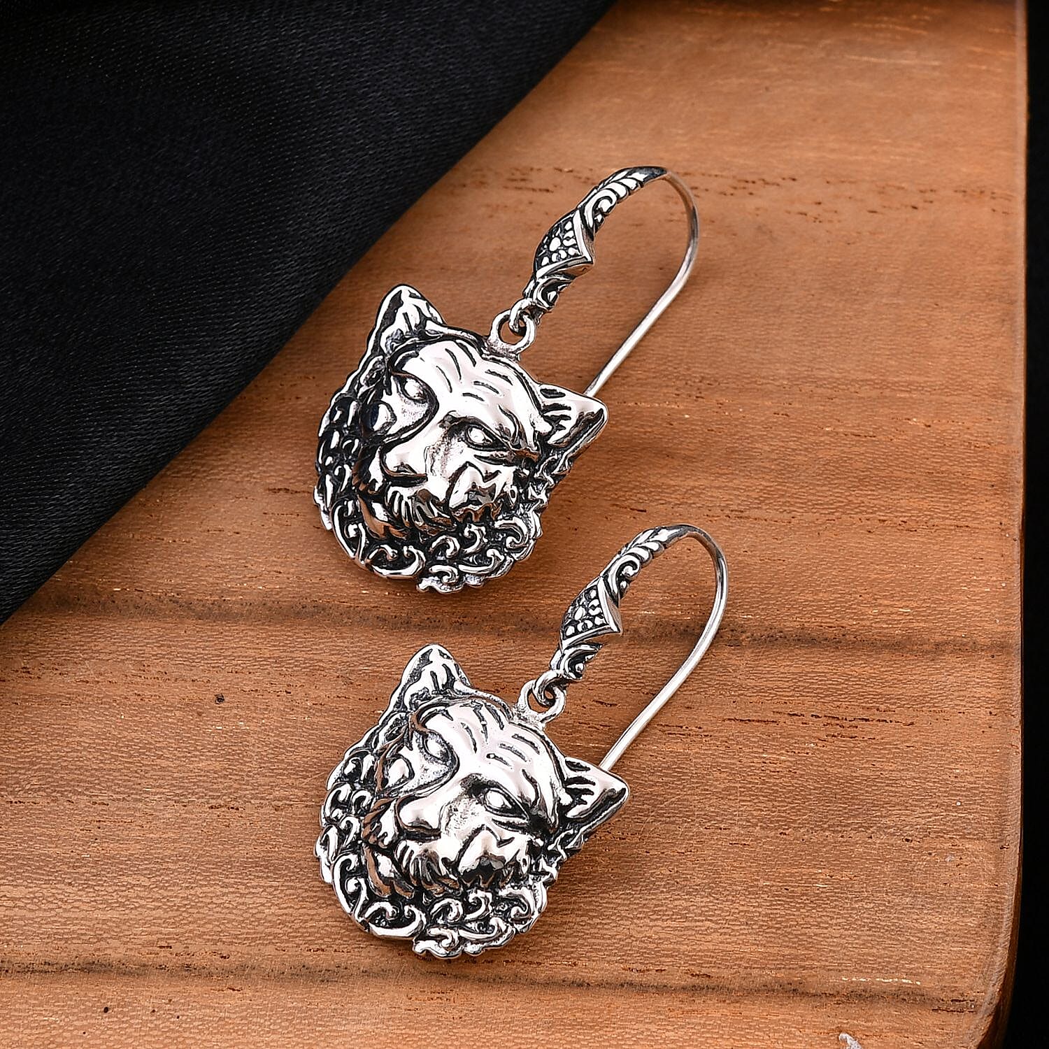 Bali Legacy Sterling Silver Lion Earrings 19 Grams