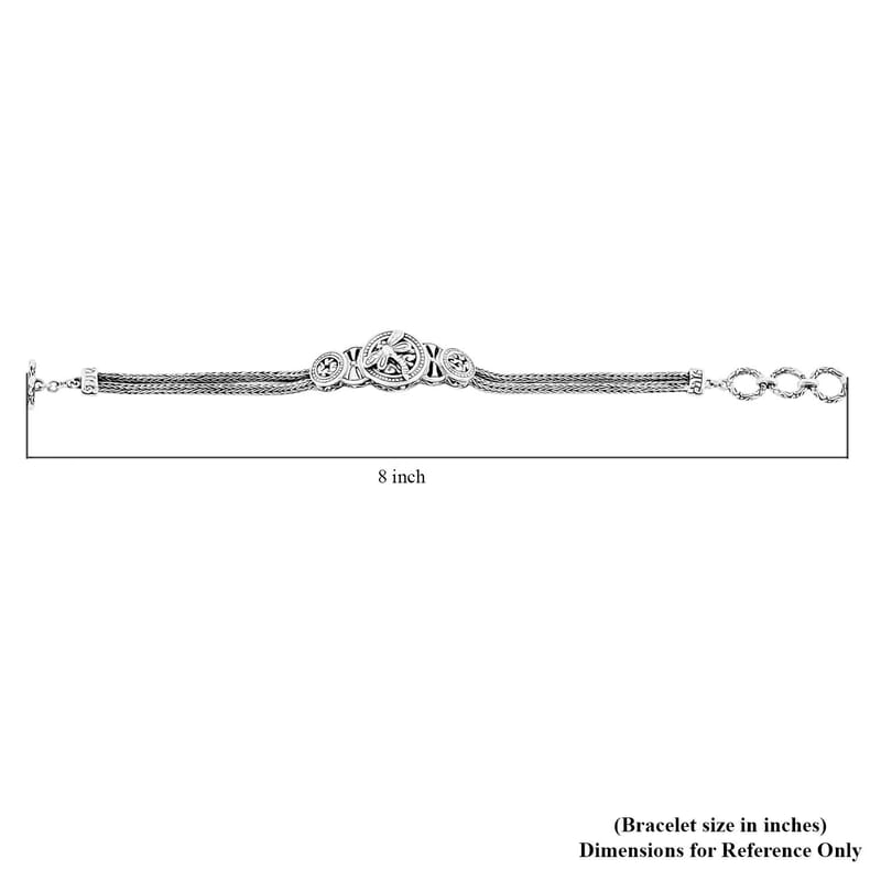 Bali Legacy Sterling Silver Toggle Clasp Dragonfly Bracelet (6.50-8.0In) 19.00 Grams