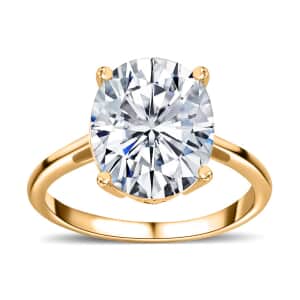Moissanite Solitaire Ring in Vermeil Yellow Gold Over Sterling Silver (Size 10.0) 5.00 ctw