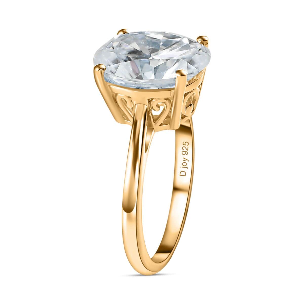 Moissanite Solitaire Ring in Vermeil Yellow Gold Over Sterling Silver (Size 10.0) 5.00 ctw image number 3