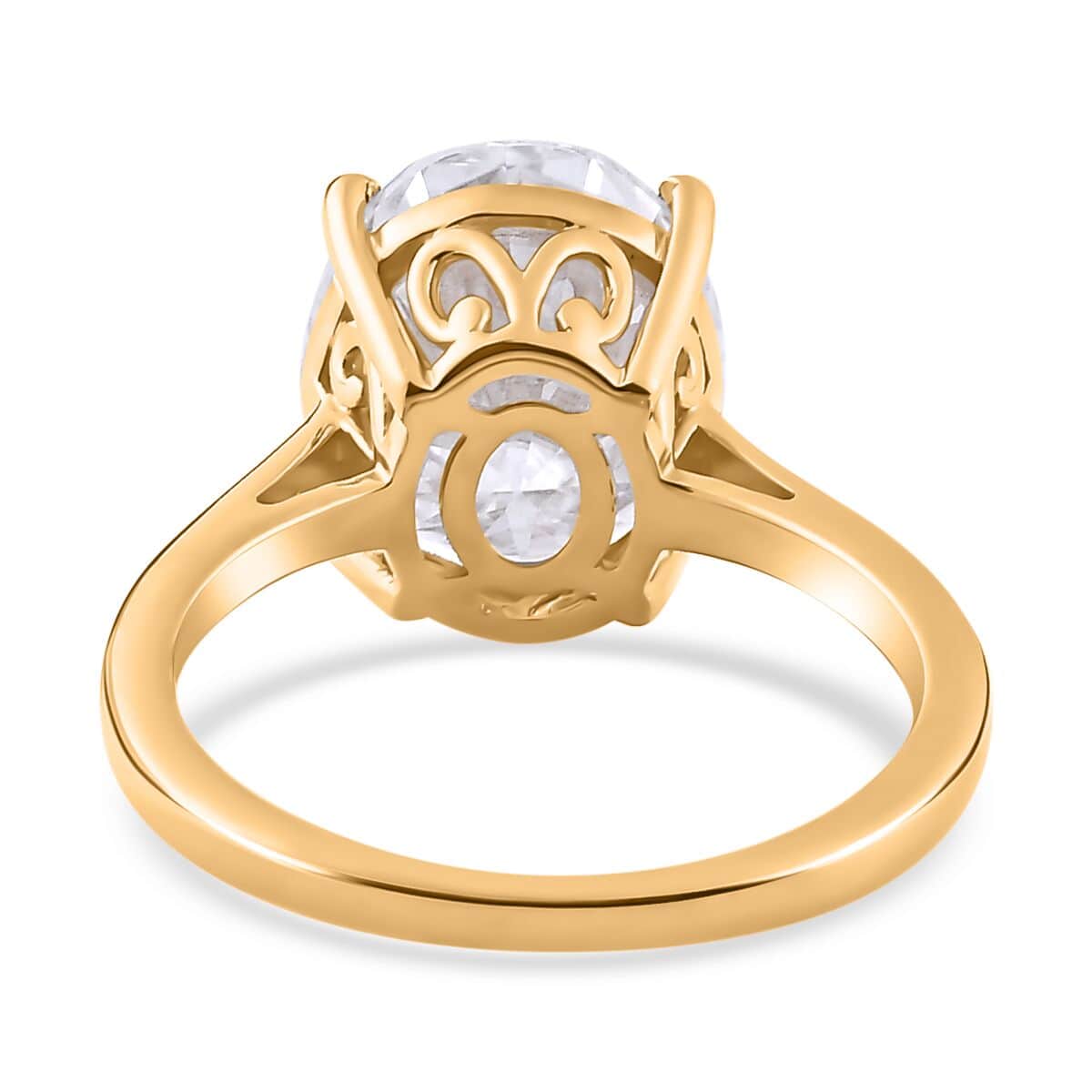 Moissanite Solitaire Ring in Vermeil Yellow Gold Over Sterling Silver (Size 10.0) 5.00 ctw image number 4