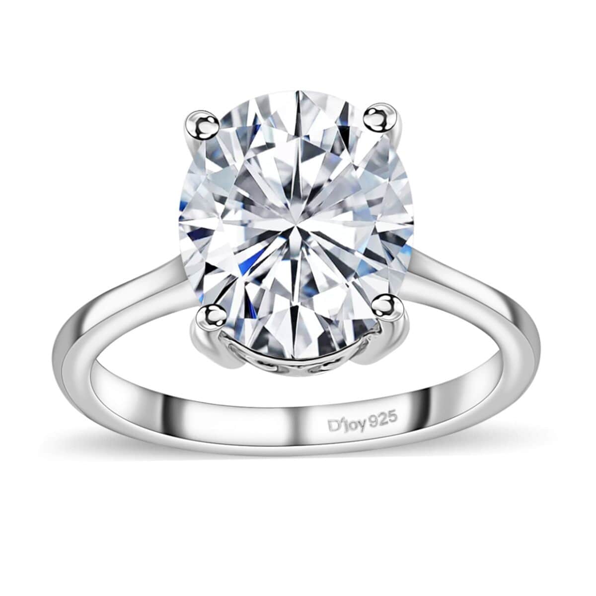Moissanite Solitaire Ring in Platinum Over Sterling Silver (Size 10.0) 3.65 ctw image number 0