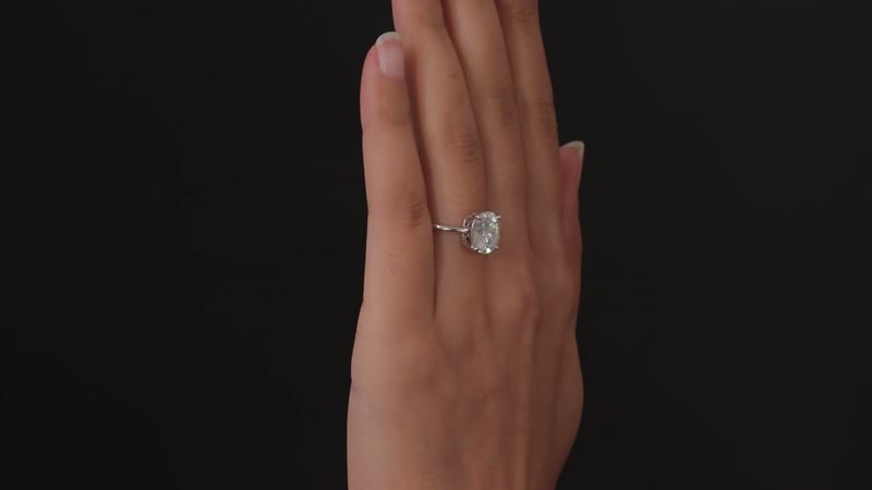 Moissanite Solitaire Ring in Platinum Over Sterling Silver (Size 10.0) 3.65 ctw