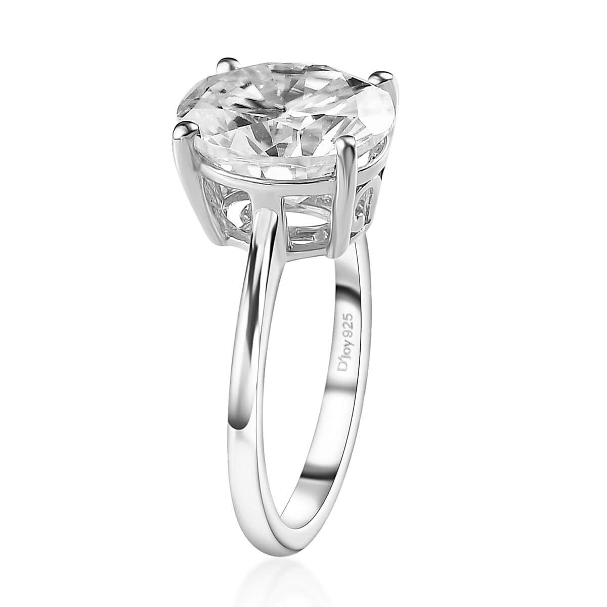 Moissanite Solitaire Ring in Platinum Over Sterling Silver (Size 10.0) 3.65 ctw image number 3