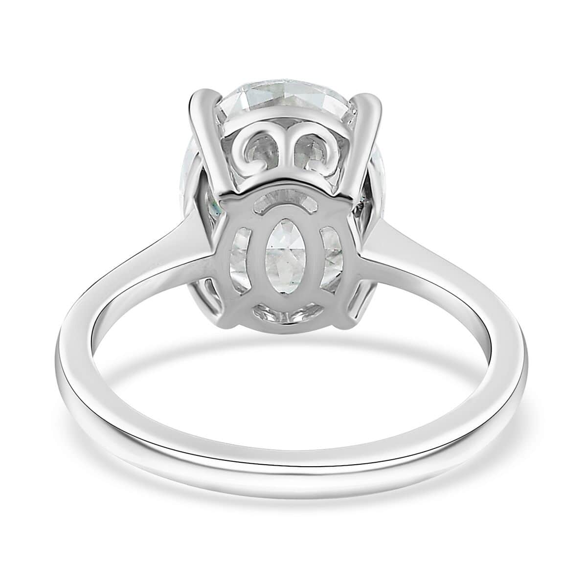 Moissanite Solitaire Ring in Platinum Over Sterling Silver (Size 10.0) 3.65 ctw image number 4