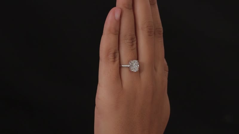 Moissanite Solitaire Ring in Platinum Over Sterling Silver (Size 10.0) 2.70 ctw