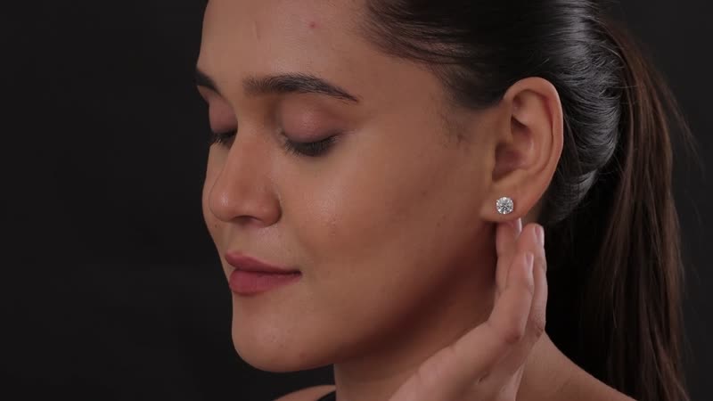 Moissanite Stud Earrings in Platinum Over Sterling Silver 2.90 ctw