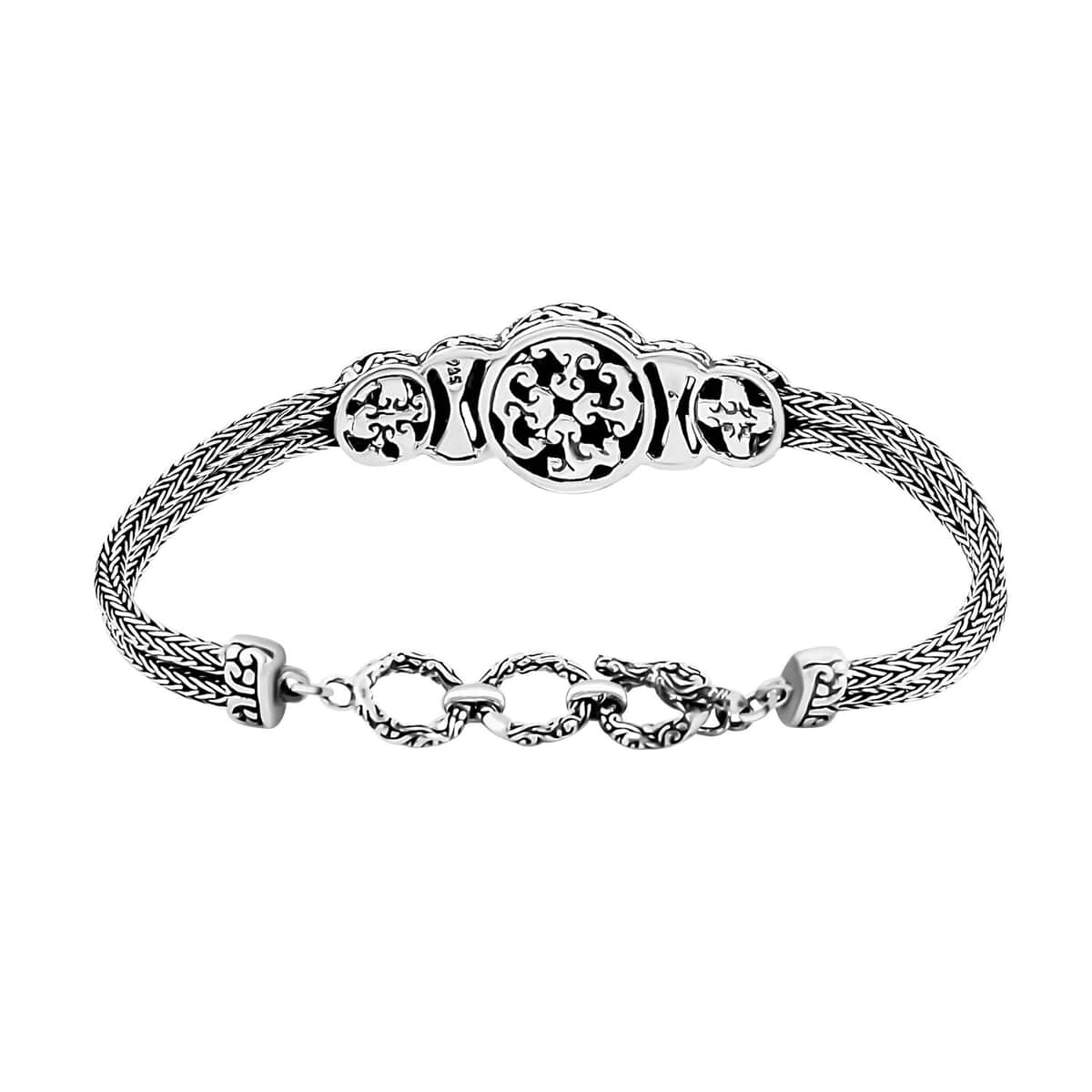 Bali Legacy Sterling Silver Toggle Clasp Turtle Bracelet (6.50-8.0In) 19.20 Grams image number 3