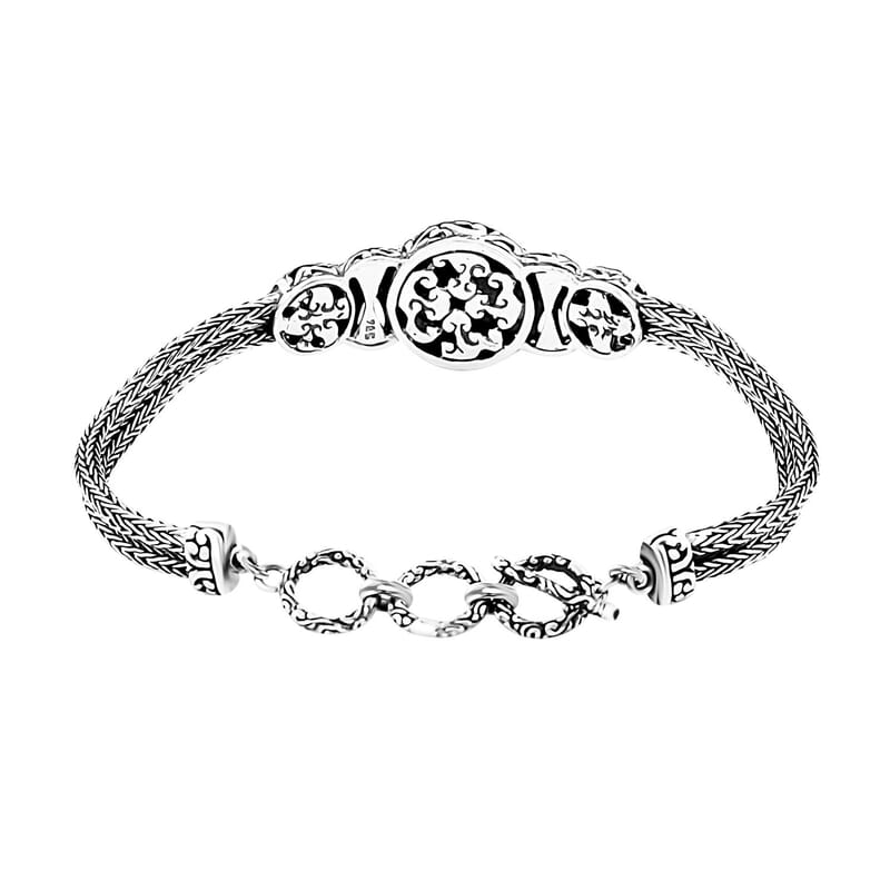 Bali Legacy Sterling Silver Toggle Clasp Horse Bracelet (6.50-8.0In) 19.10 Grams