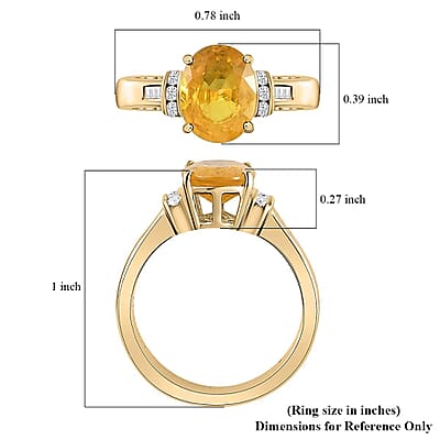Premium Madagascar Yellow Sapphire Ring (Size 7.0)