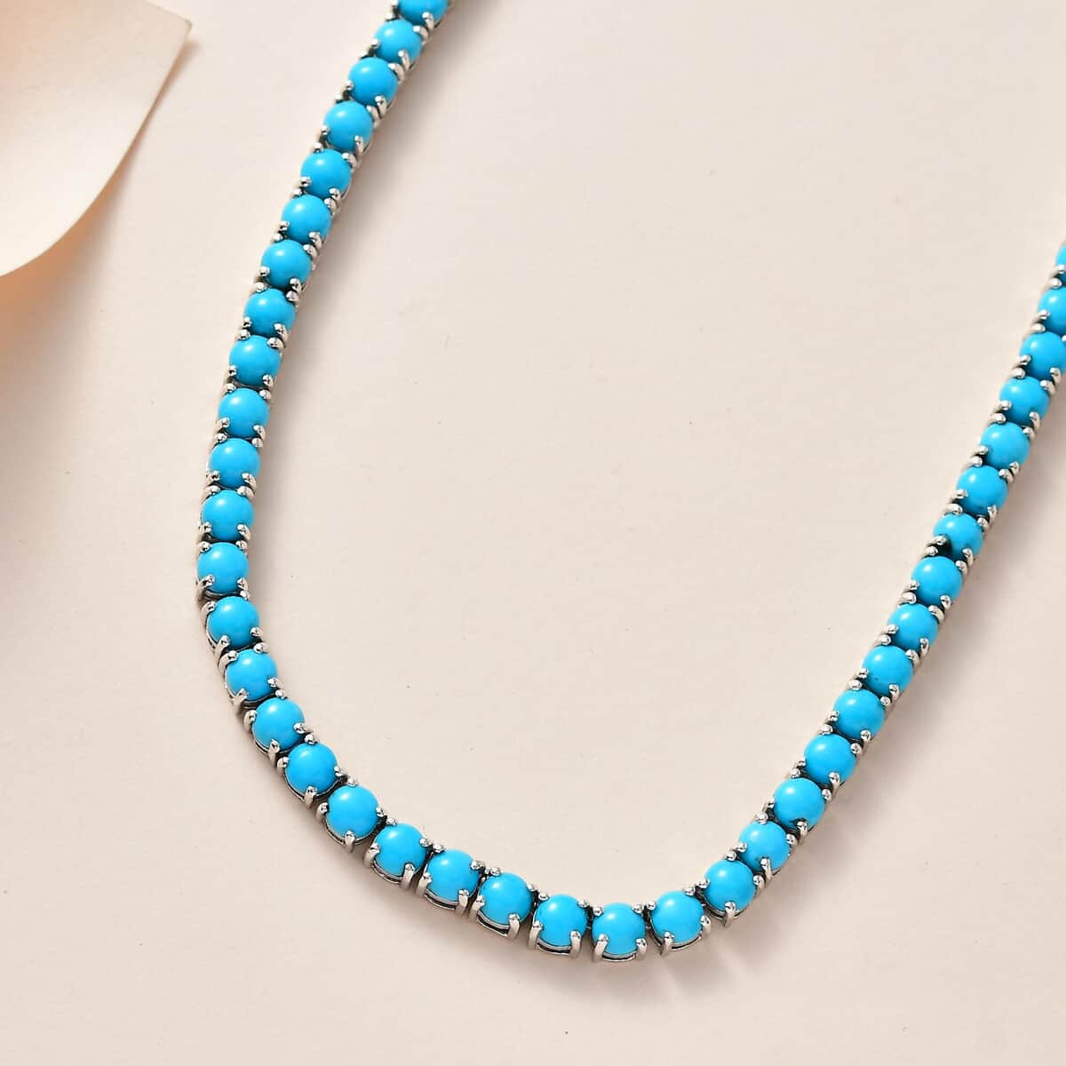 Buy Sleeping Beauty Turquoise Tennis Necklace 18 Inches in Platinum ...