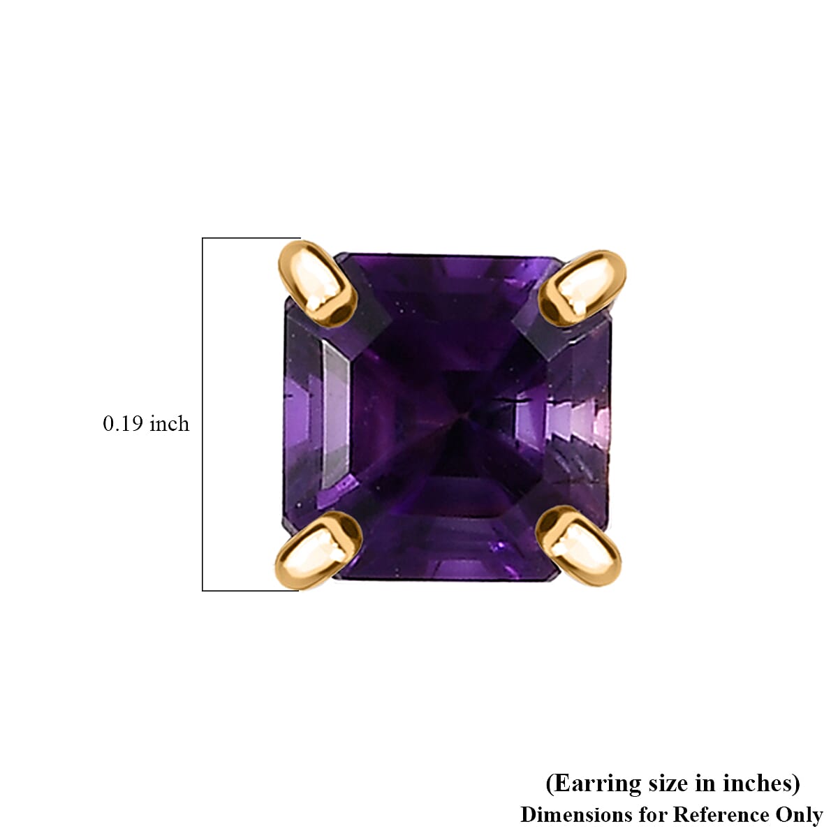 AAA Moroccan Amethyst 1.15 ctw Solitaire Stud Earrings in 10K Yellow Gold image number 5