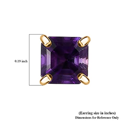 AAA Moroccan Amethyst 1.15 ctw Solitaire Stud Earrings in 10K Yellow Gold
