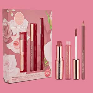 Rachel Couture Lip Kit Set of 3, Cruely Paraben Sulfate Free Lip Kit of Lipstick, Lip Liner, Lip Gloss - Nude (2.6 oz) (Ships in 8-10 Business Days)