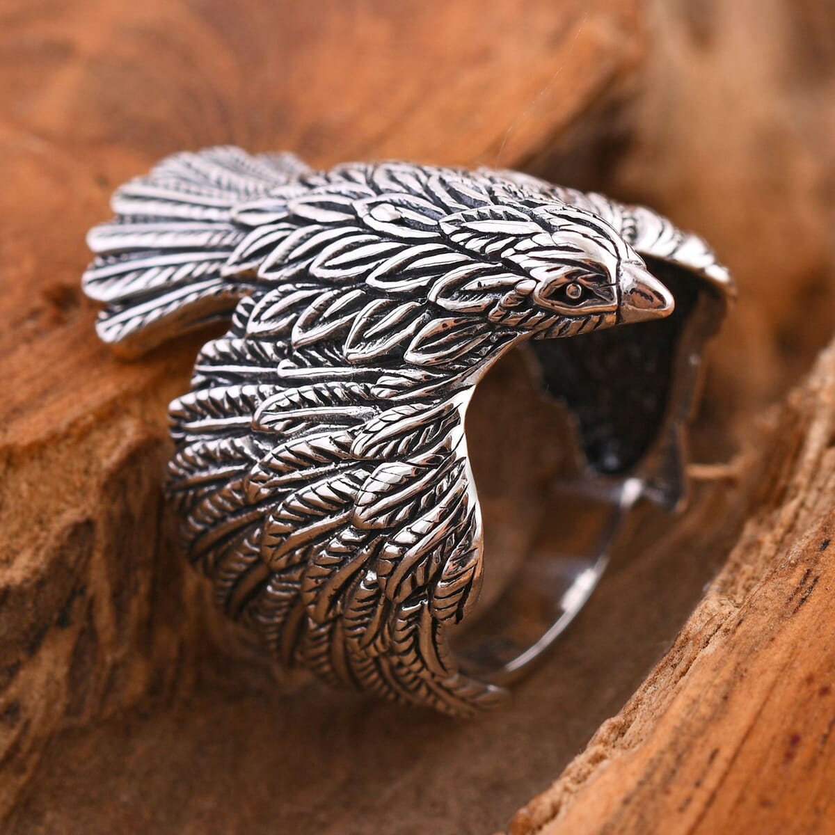 Bali Legacy Sterling Silver Eagle Ring (Size 8.0) 7.50 Grams image number 1