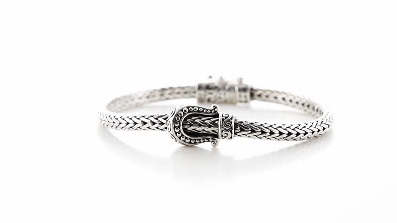 Bali Legacy Sterling Silver Tulang Naga Buckle Bracelet (6.50 In) 24.20 Grams