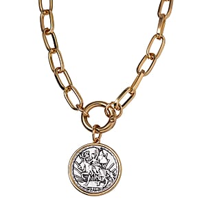 1910 Mexico Peso Coin Necklace 20 Inches in Silvertone and Goldtone