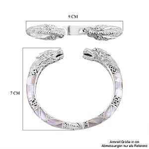 Mother of Pearl 0.44 ctw Bangle Bracelet in Sterling Silver (7.5 In) (46.54 g)