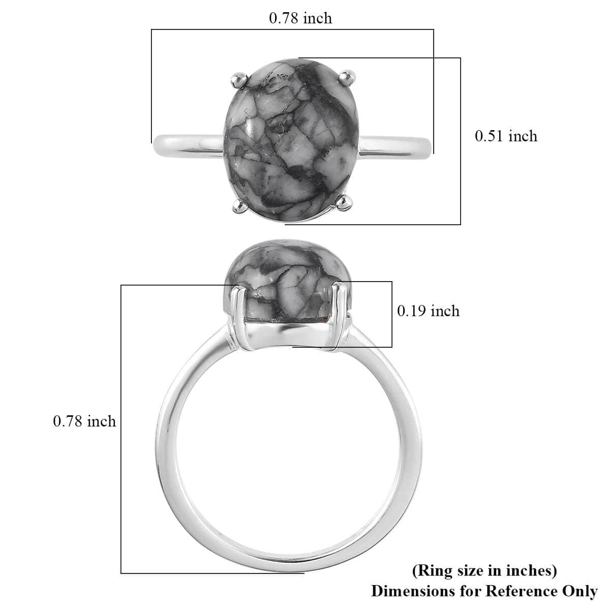 Austrian Pinolith Solitaire Ring in Sterling Silver (Size 11) 4.15 ctw image number 5