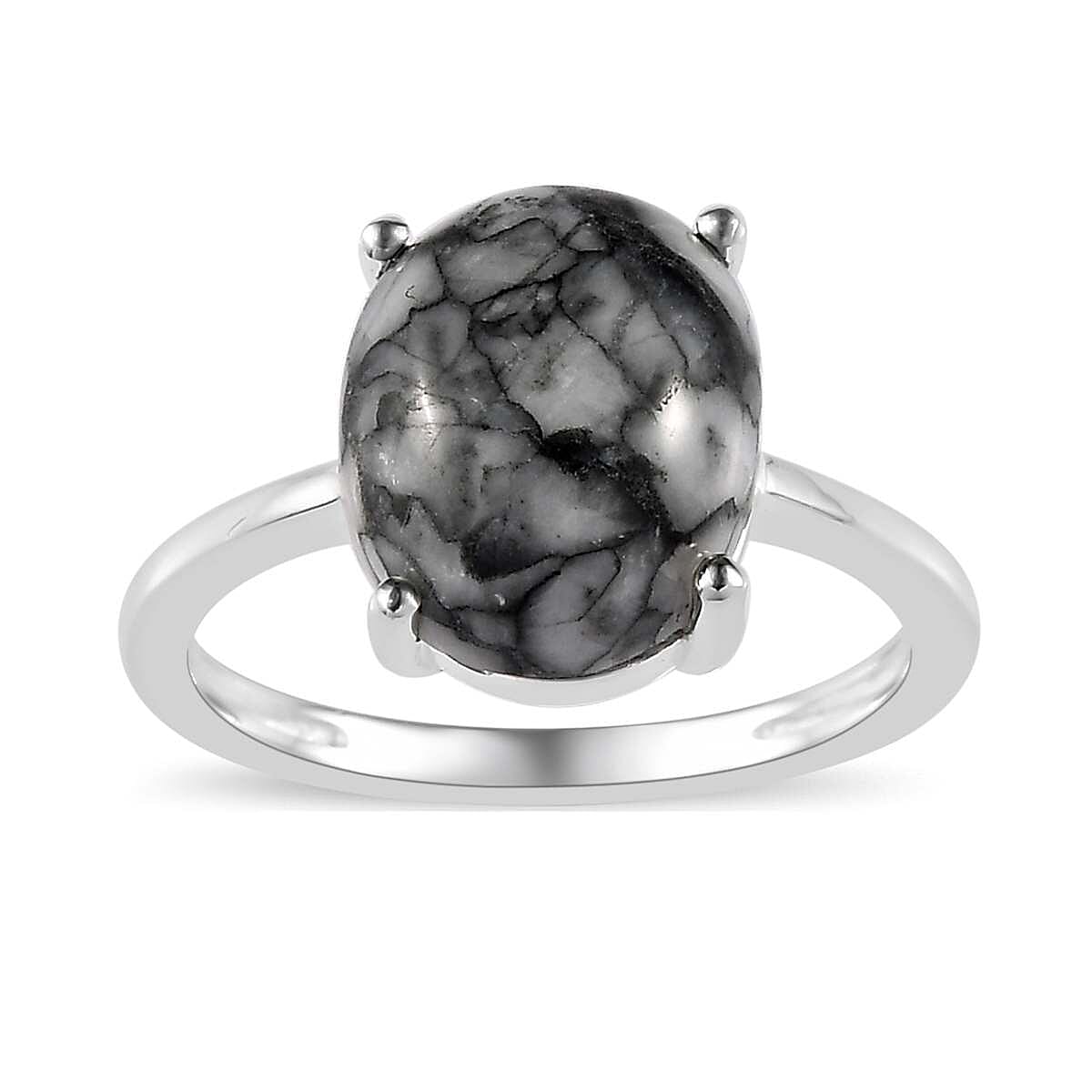 Austrian Pinolith Solitaire Ring in Sterling Silver (Size 9.0) 4.15 ctw image number 0