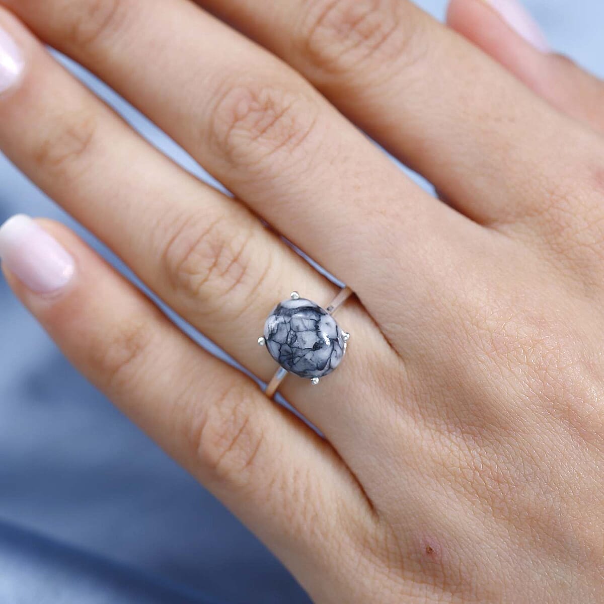 Austrian Pinolith Solitaire Ring in Sterling Silver (Size 9.0) 4.15 ctw image number 2